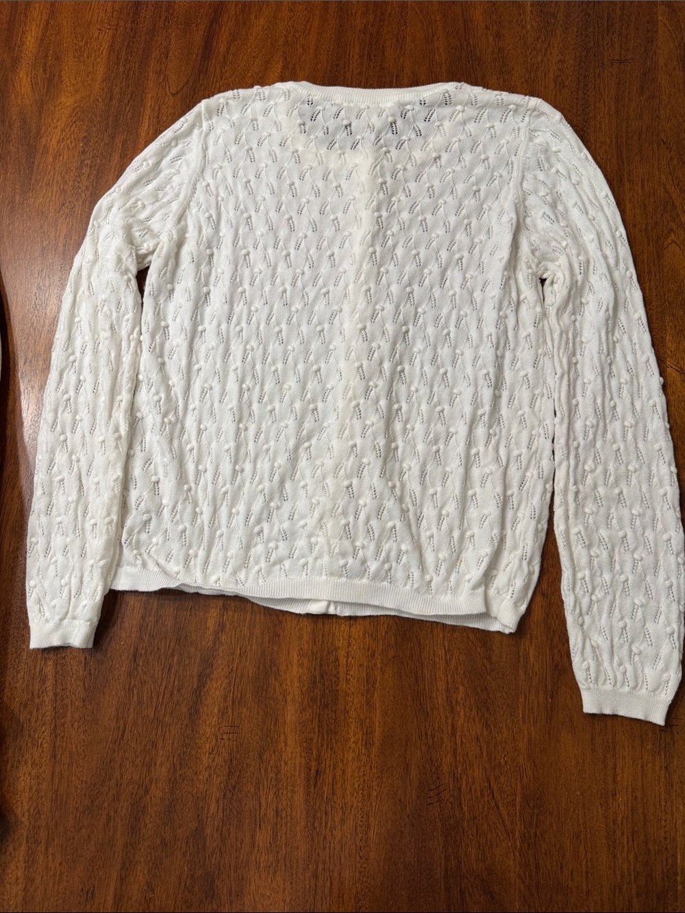 Sezane Openwork Knit Pearl-Button Cardigan - Picture 6 of 7